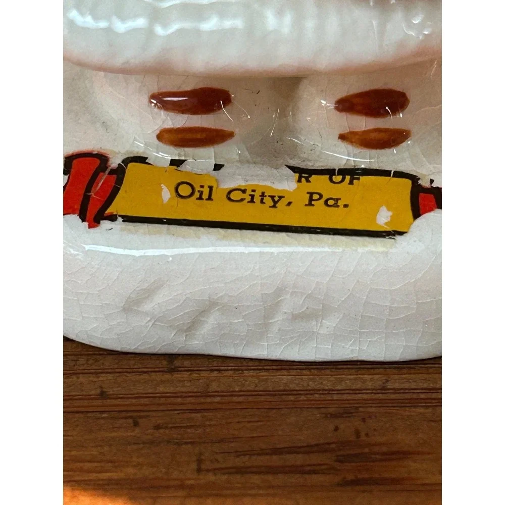 Vintage Horvath Eskimo Inuit Salt‎ and Pepper Shakers Oil City Pa Souvenir White
